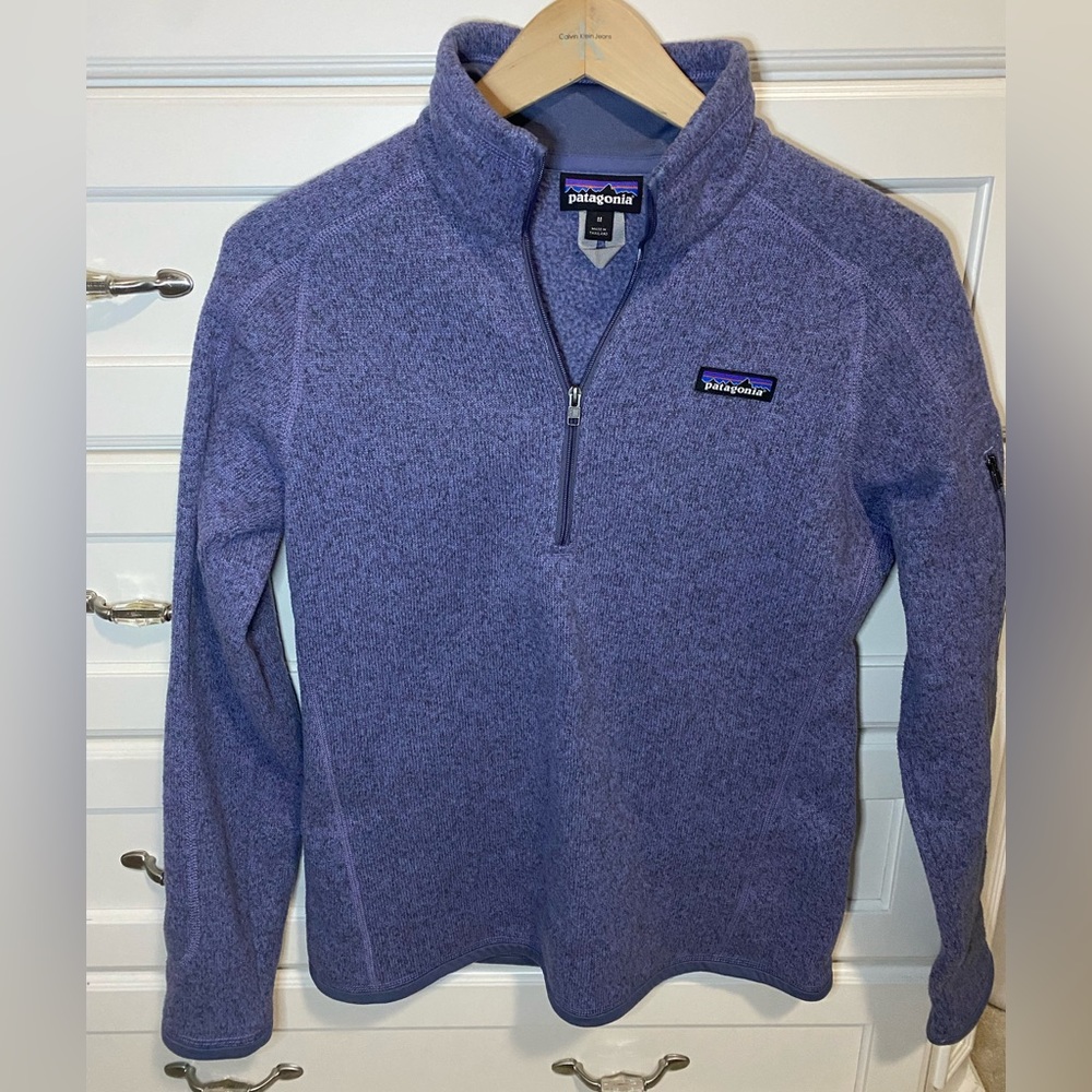 purple 1/4 zip patagonia pullover